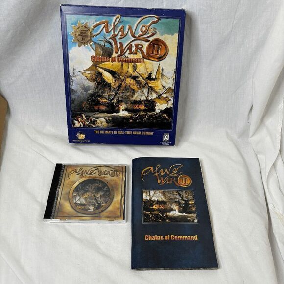 Rare MAN OF WAR II 2 CHAINS OF COMMAND Naval Combat Sim PC Big Box - Picture 1 of 4